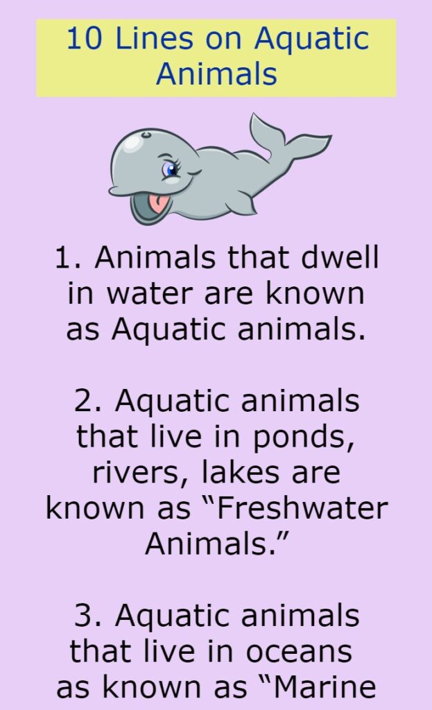 10 Lines on Aquatic Animals